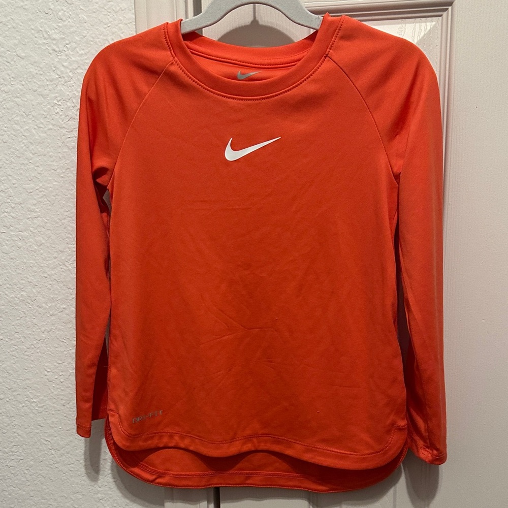 Nike Girls Bright Orange Performance Top, DriFit